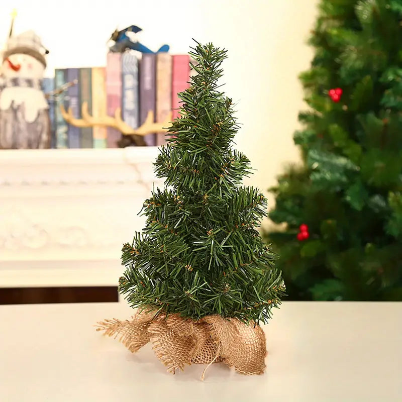 Petit Sapin de Noel Artificiel en Toile de Jute