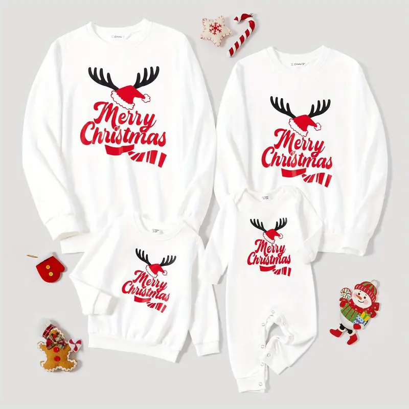 Pull Moche de Famille Noel avec Message Joyeux