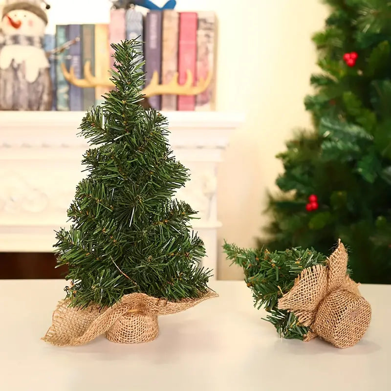 Petit Sapin de Noel Artificiel en Toile de Jute