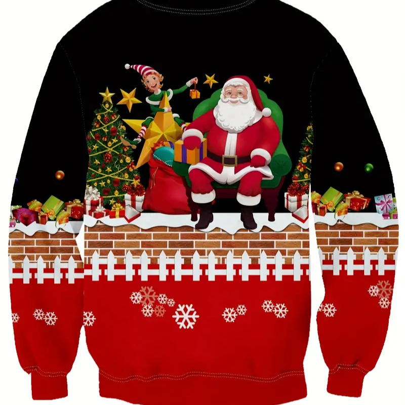Pull Motifs Père Noel et Lutin