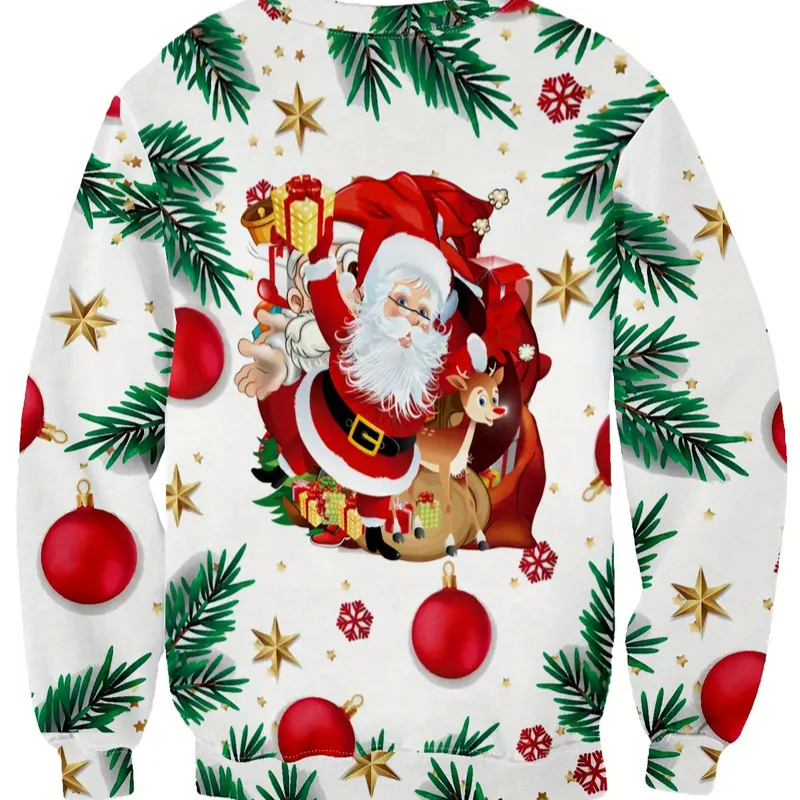 Pull de Noël Homme Père Noël et Renne