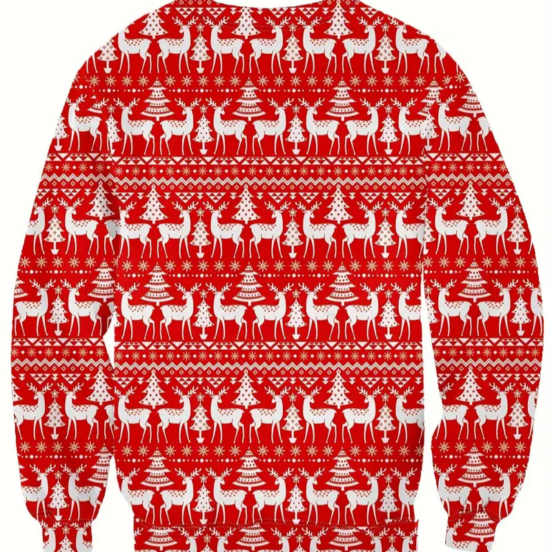 Pull Rouge de Noel Renne Homme