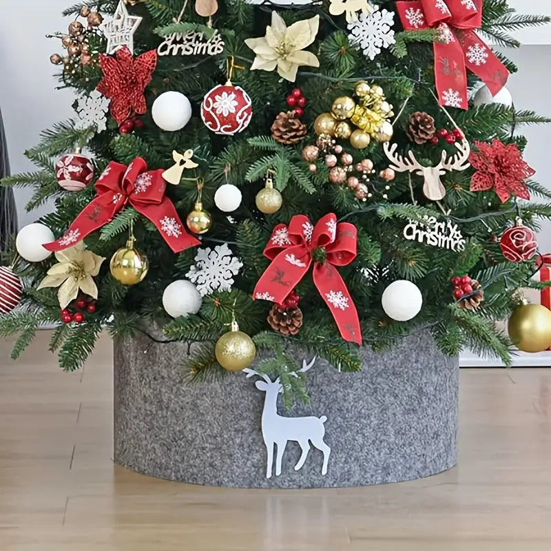 Cache pied sapin de noël gris