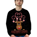Sweat à Capuche Homme Noël - Motif Renne De Noël | Pull Décontracté En Polyester Pour Fêtes, Cadeau | Generisch - 4