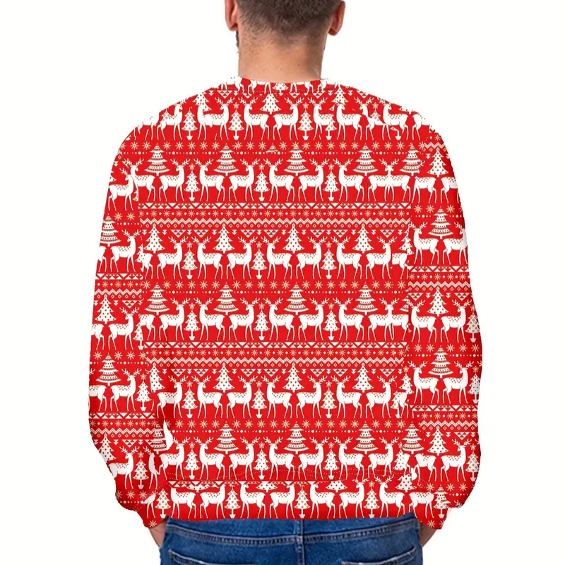 Pull Rouge de Noel Renne Homme