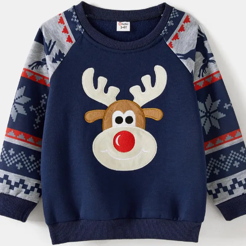 Pull de Noel Pour la Famille avec Motif Renne
