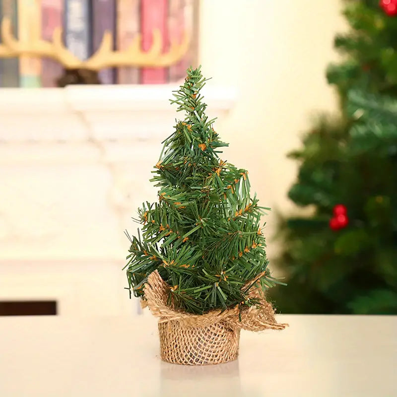 Petit Sapin de Noel Artificiel en Toile de Jute