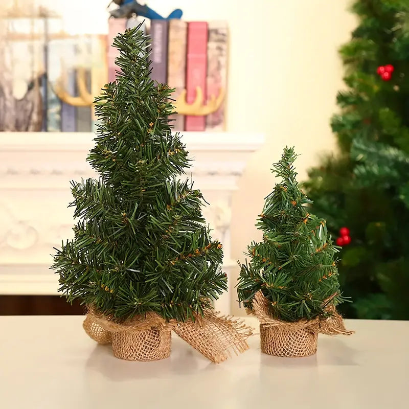 Petit Sapin de Noel Artificiel en Toile de Jute