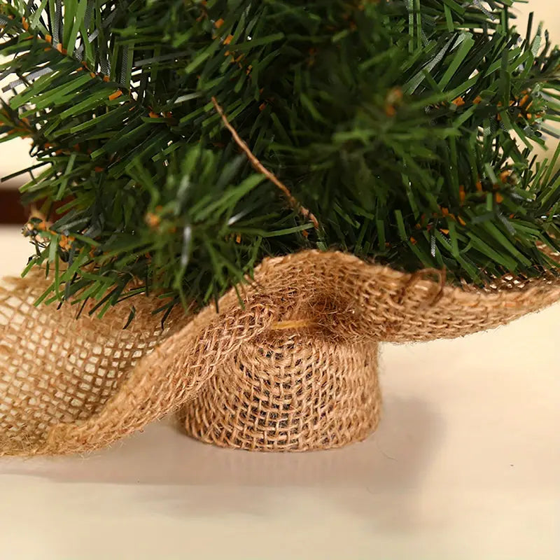 Petit Sapin de Noel Artificiel en Toile de Jute