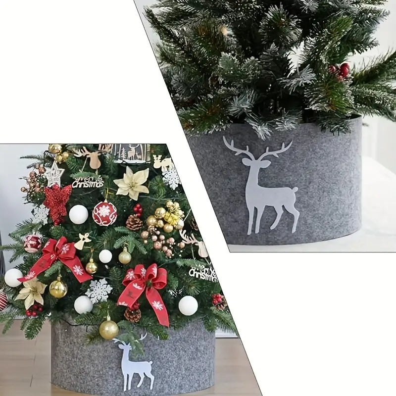 Cache pied sapin de noël gris