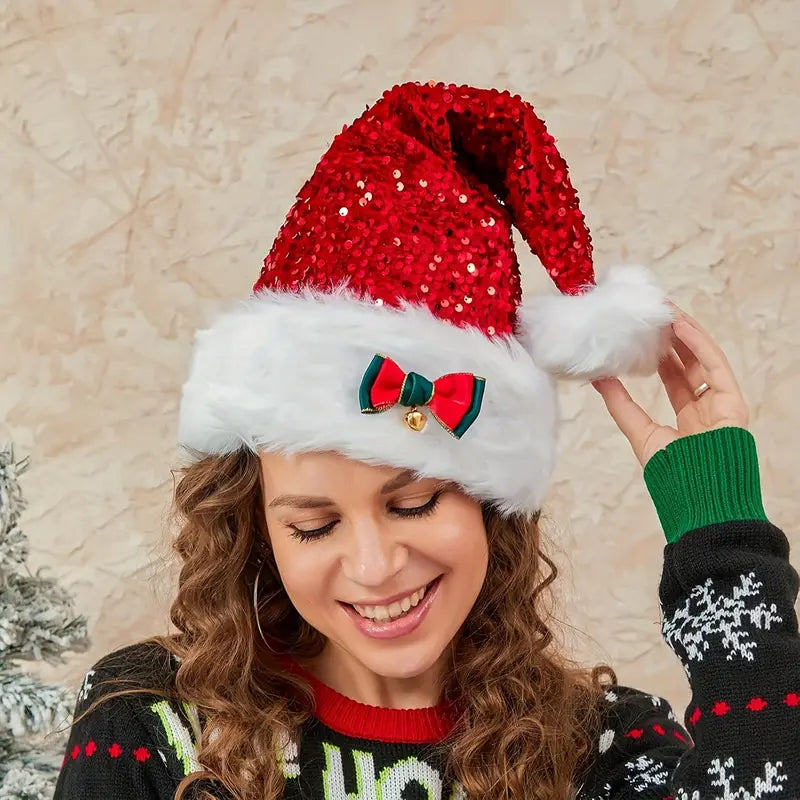 Bonnet de Noel Pailletés Papillon