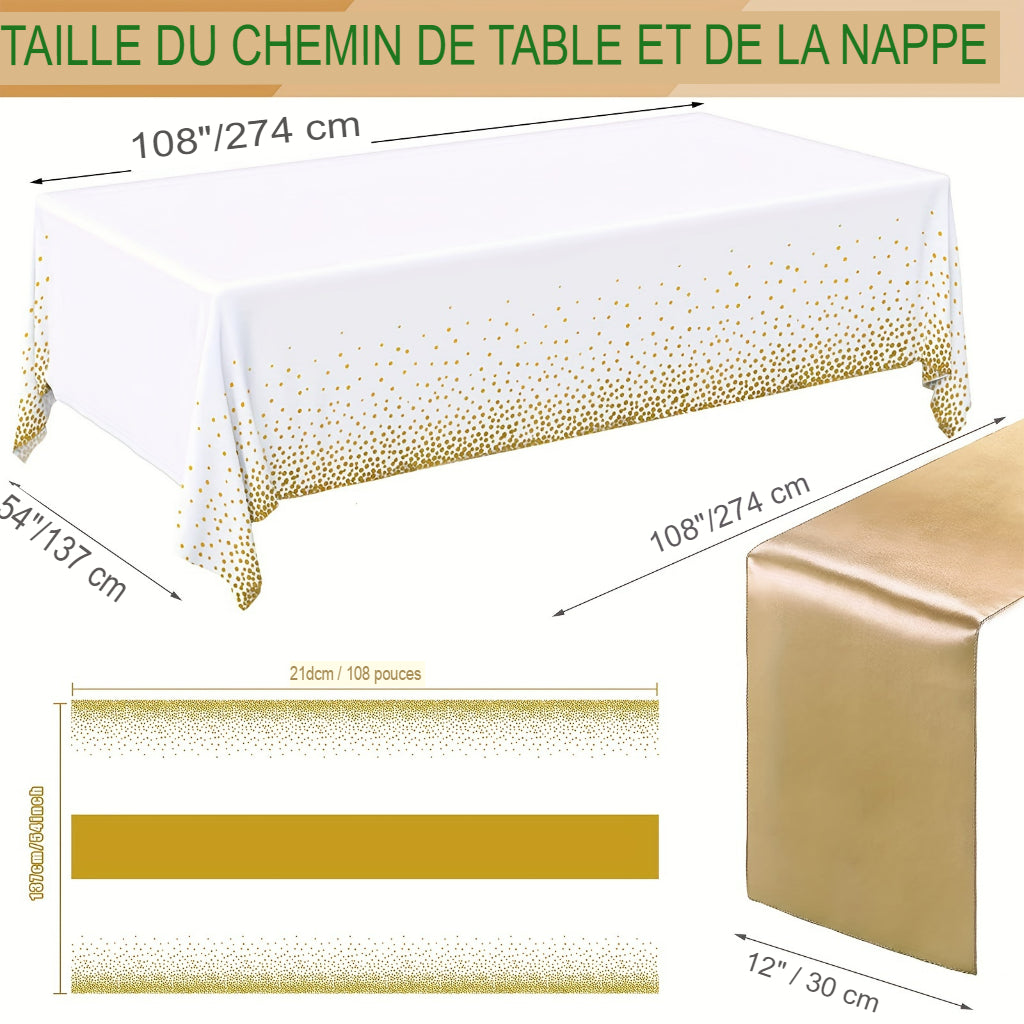 Centre de Table avec Chemin de Table Satin
