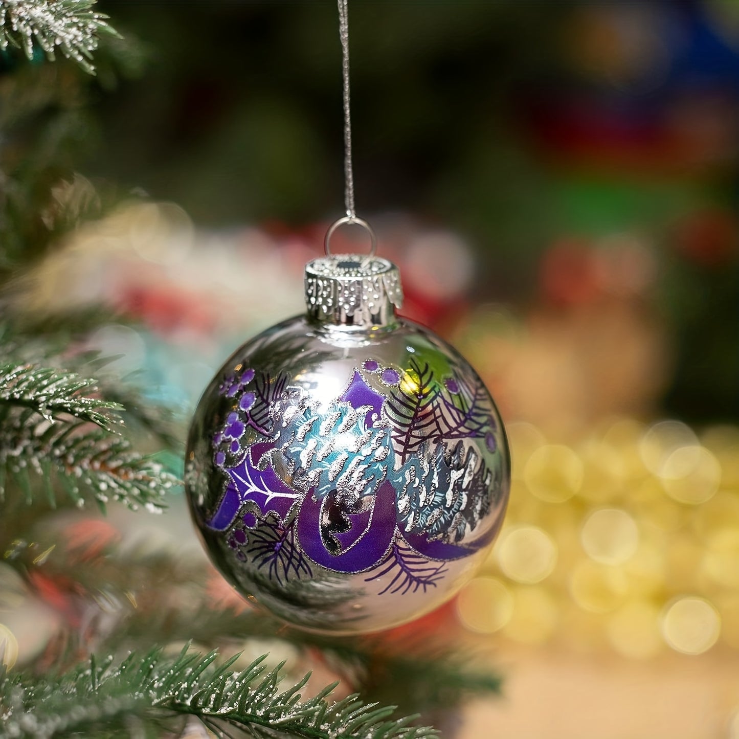 Boule de Noel en Verre Bleu (x9)