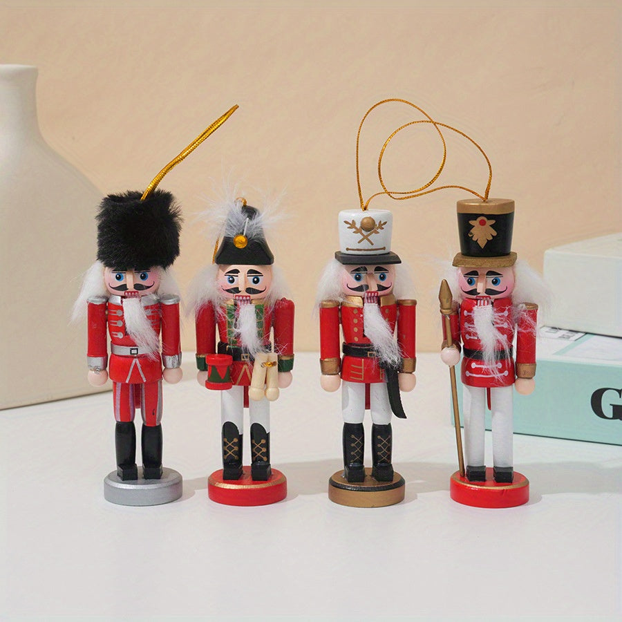 Bannière De Porte Noël Soldats Casse-Noisette - Décorations Extérieures Intérieures - 180x31 Cm - Rouge