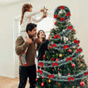 Guirlande Décorative 'Corde à Linge Du Père Noël' - 140cm Avec 8 Mini-vêtements Et 10 Pinces - 9