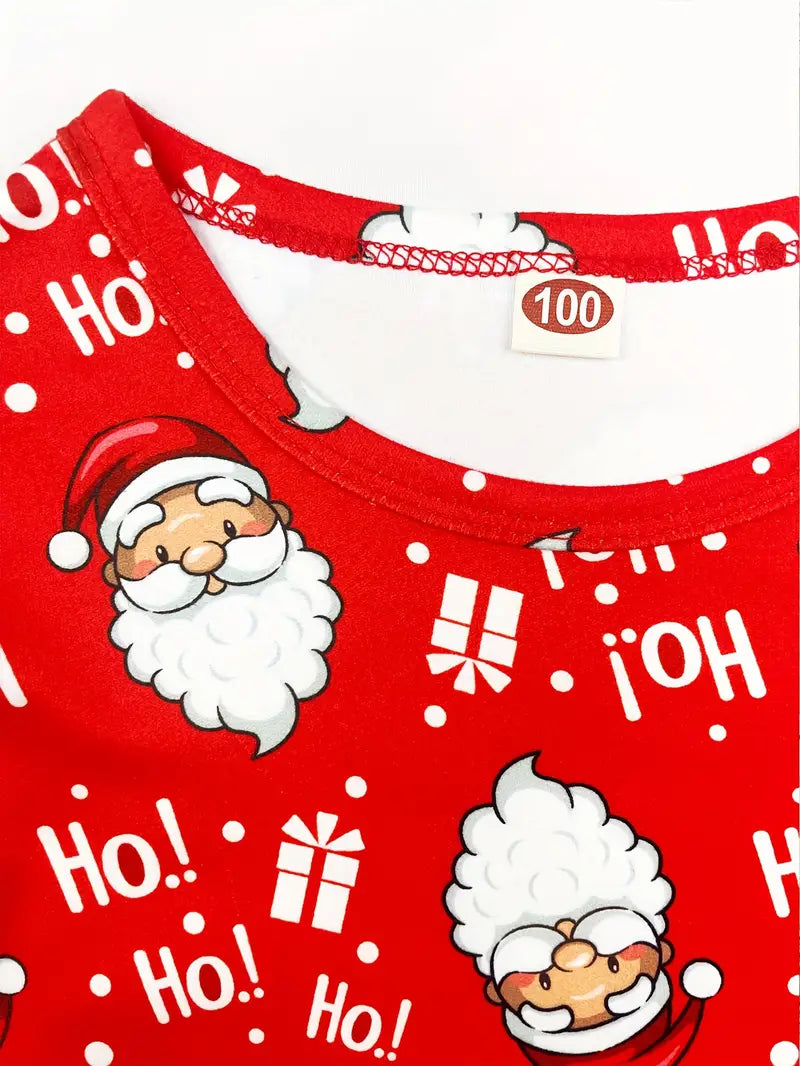 Beau Pyjama Rouge Papa Noel Enfants