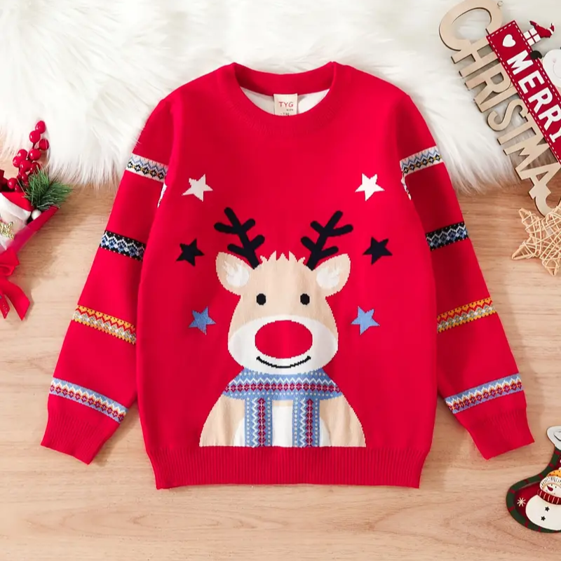 Pull de Noel Moche Enfant Motif Renne