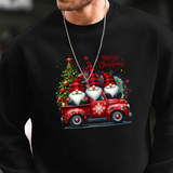 Sweat Noël Homme Camion Rouge avec Gnomes