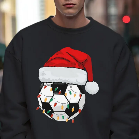 Pull Moche de Noel Homme avec Ballon de Foot