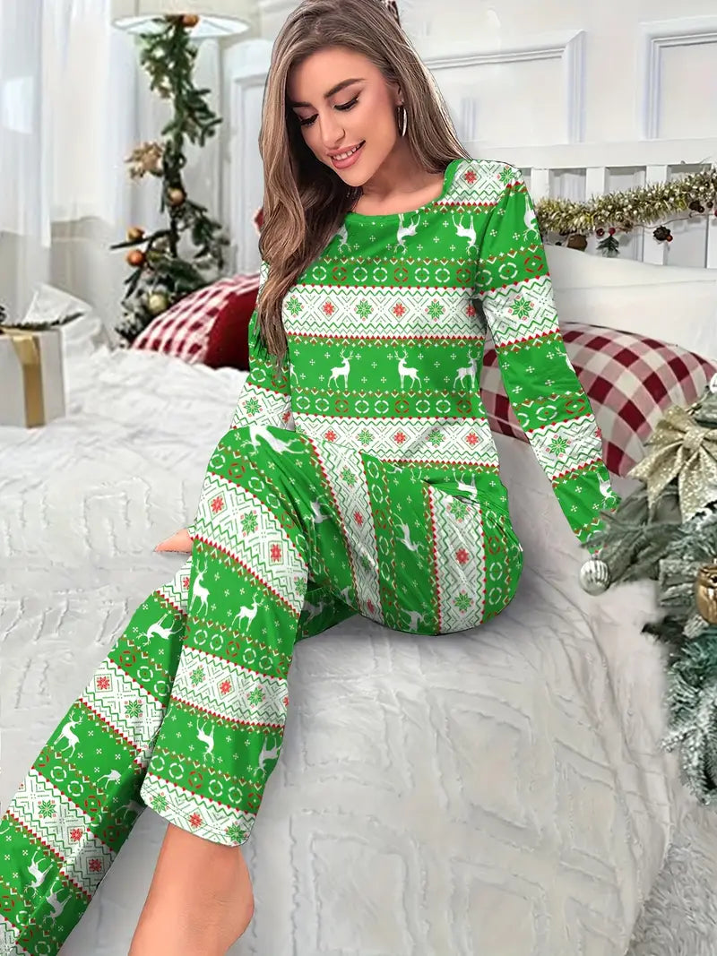 Pyjama Vert Chic de Noel Femme