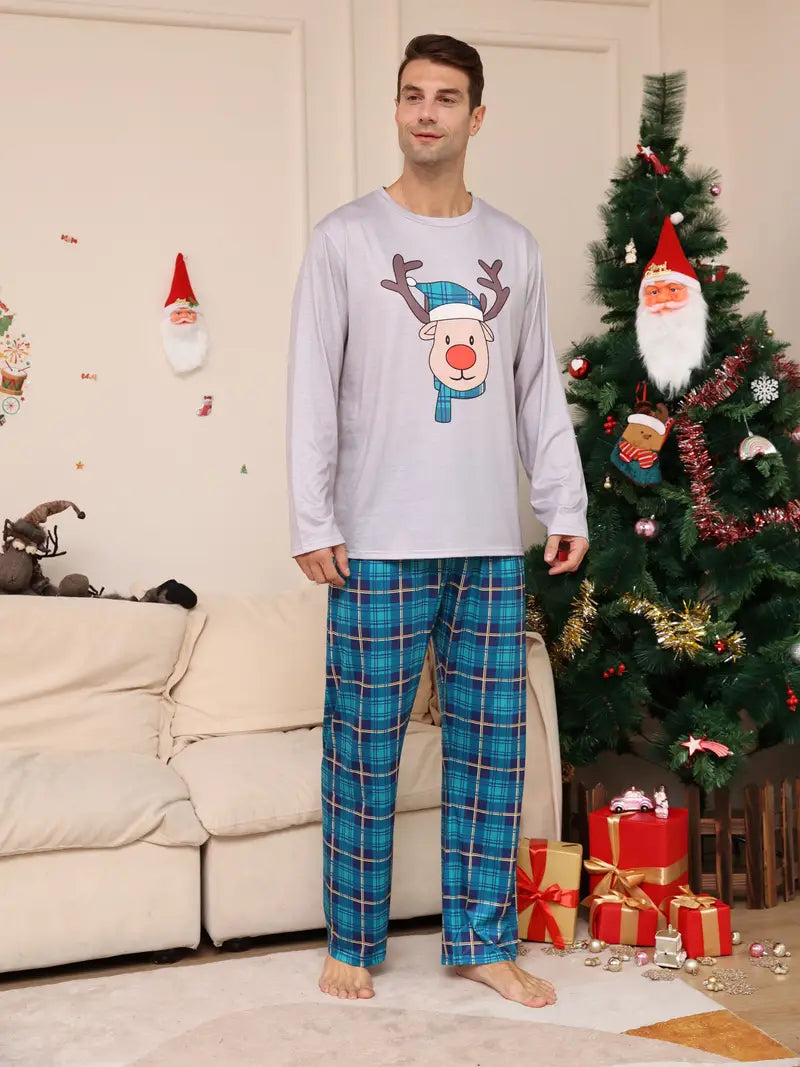 Tenue de Nuit Noel Famille Style Écossais