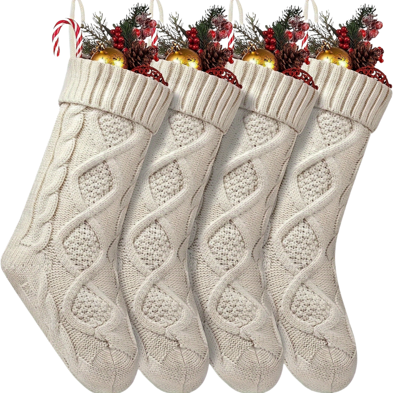 4 Chaussettes de Noël Tricotées