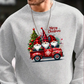 Sweat Noël Homme Camion Rouge avec Gnomes — pull de Noël homme