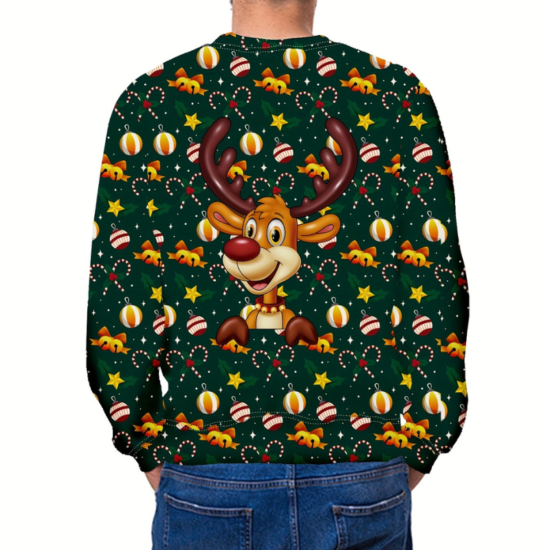 Pull de Noël Homme avec Renne Cartoon