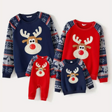 Pull de Noël Pour la Famille avec Motif Renne
