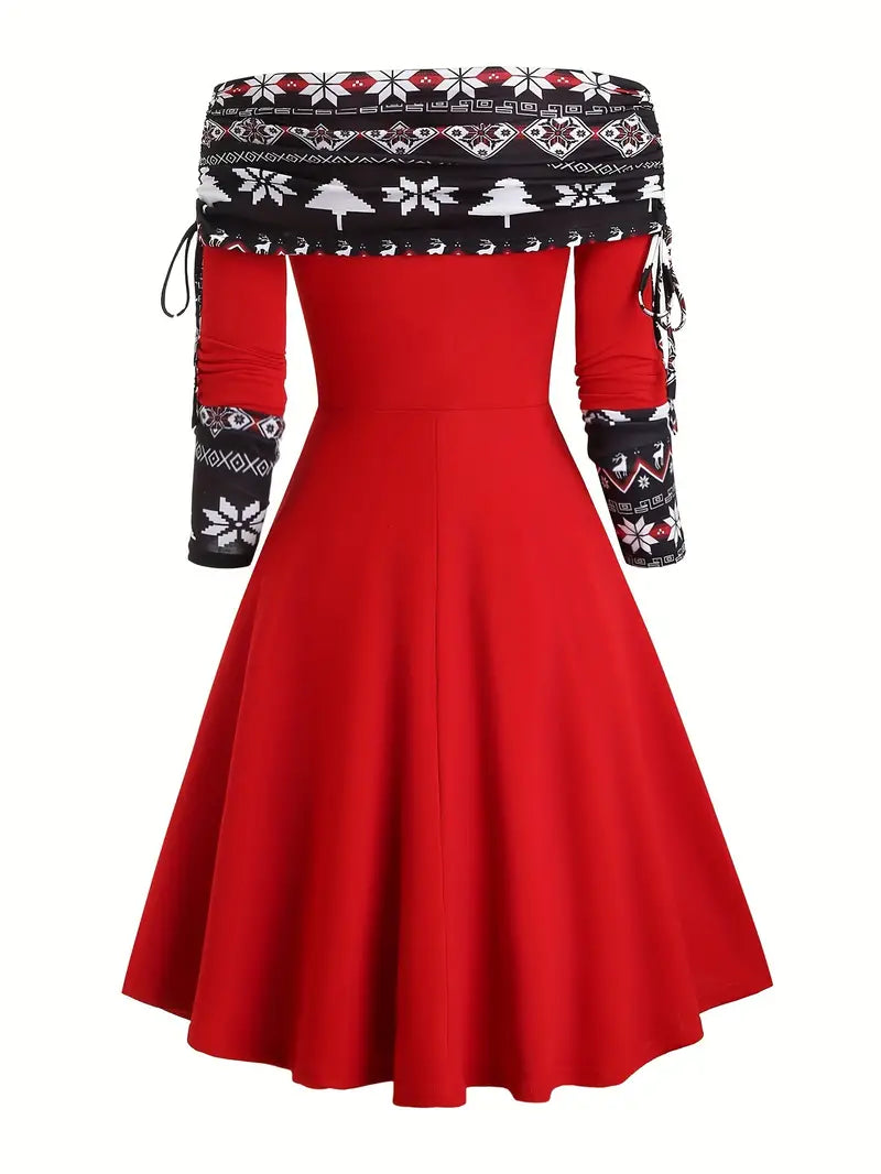 Robe Mere Noel Rouge et Noir