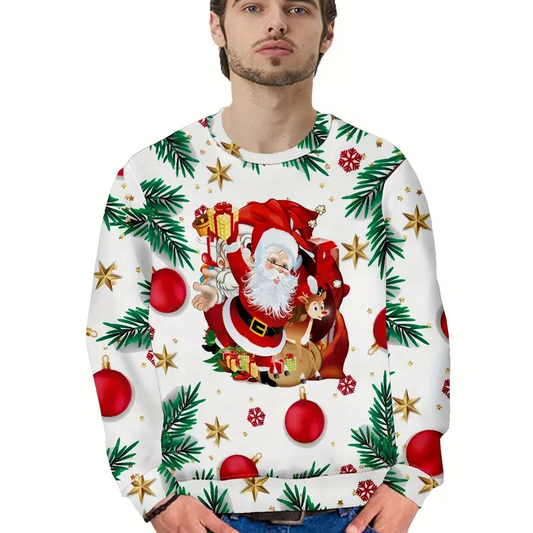 Pull de Noël Homme Père Noël et Renne