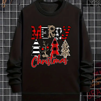 Pull de Noel Homme Merry Christmas avec Sapins