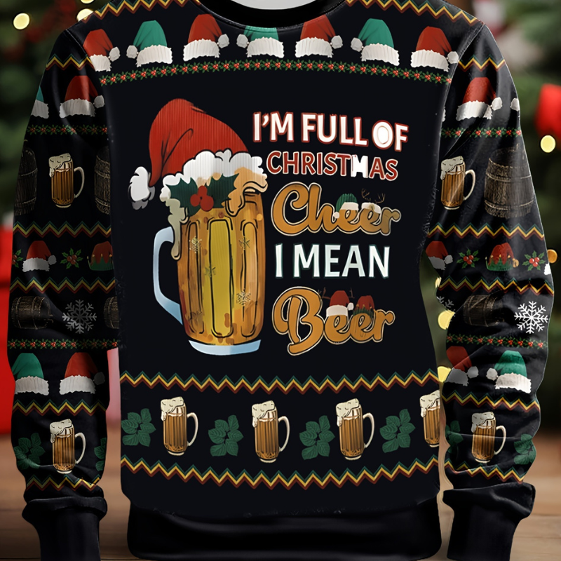 Pull Moche de Noël Homme Humour Bière