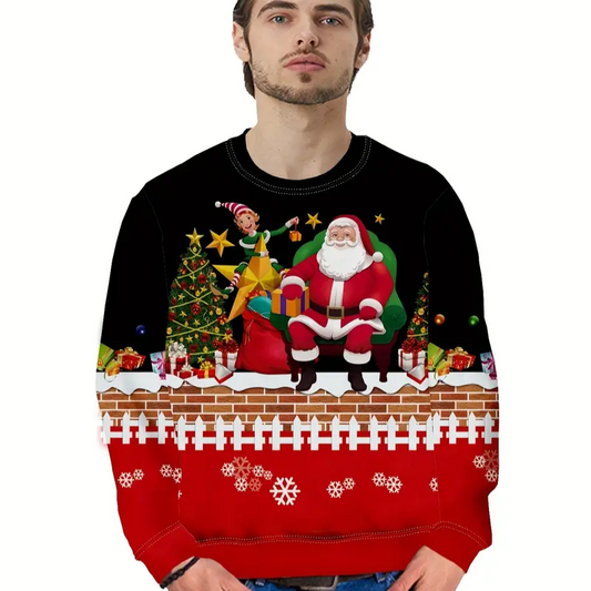 Pull Motifs Père Noel et Lutin