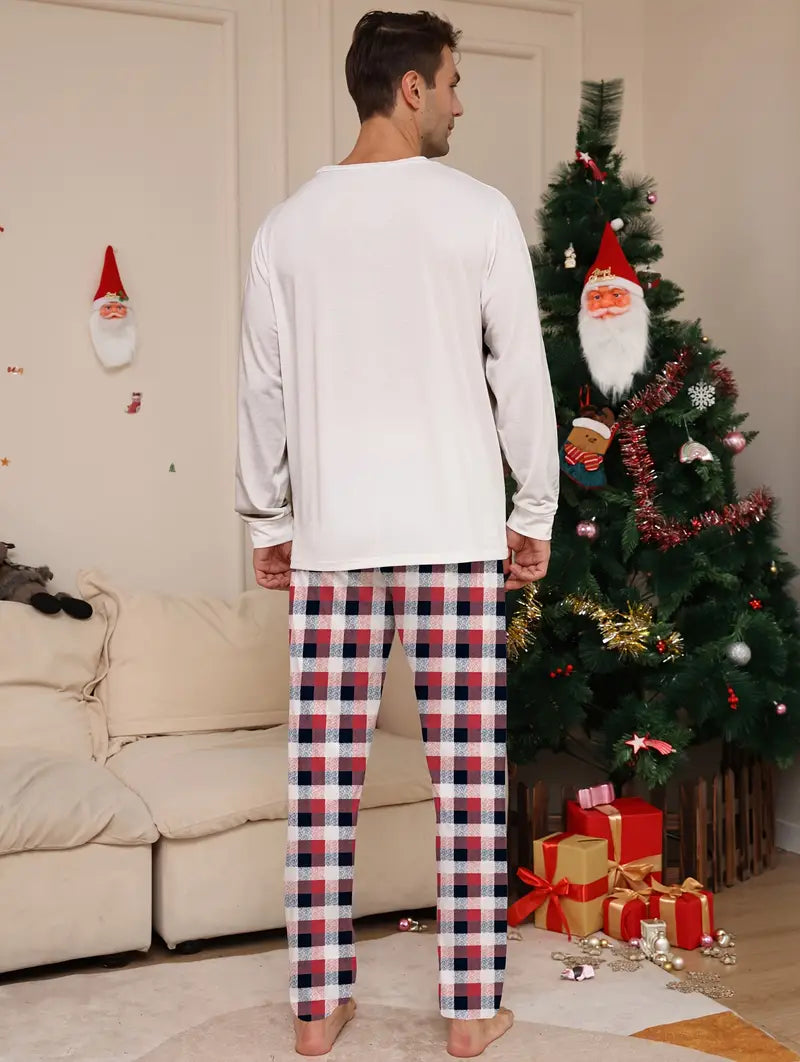 Pyjama Renne Blanc Carreaux Homme