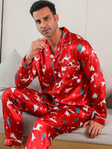 Ensemble Satin Pyjama Sapin de Noël Homme