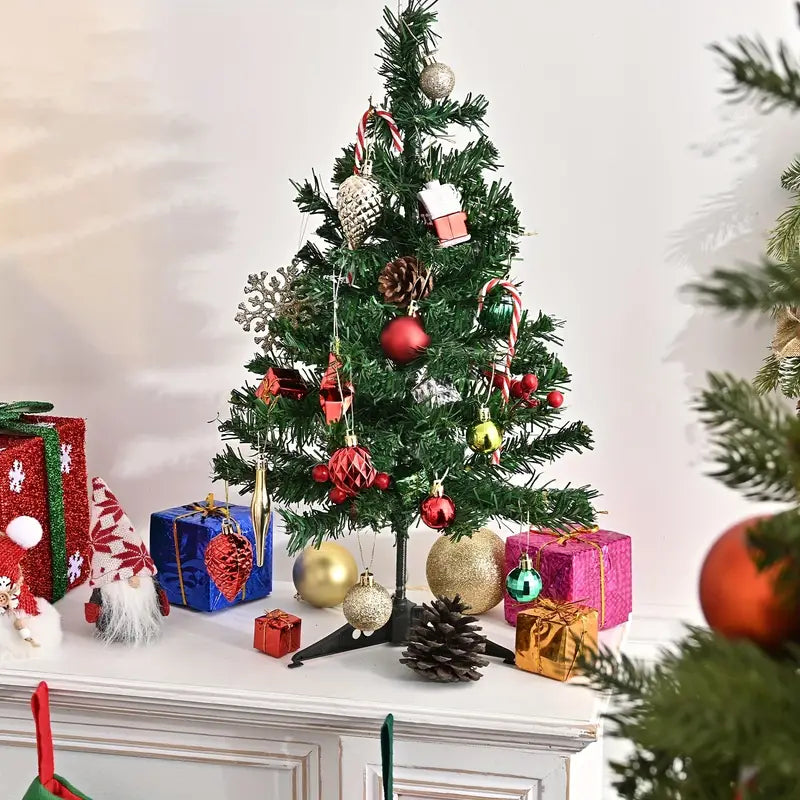 Sapin De Noël Artificiel 60 Cm Mini Avec 48 Ornements - Petit Arbre De Noël Pour Table Et Décoration