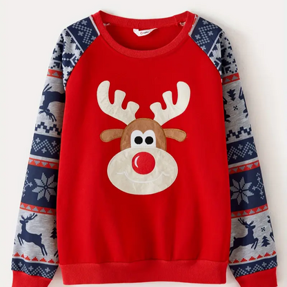 Pull de Noel Pour la Famille avec Motif Renne