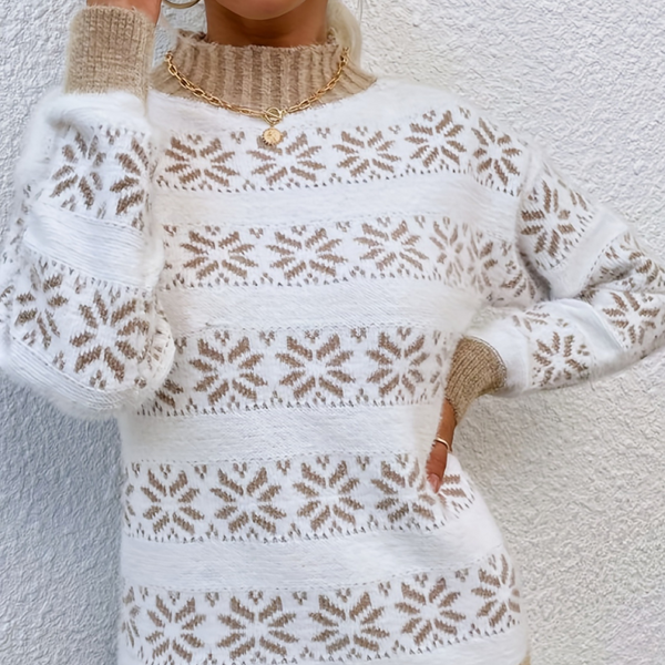Pull de Noël Femme Blanc Chic