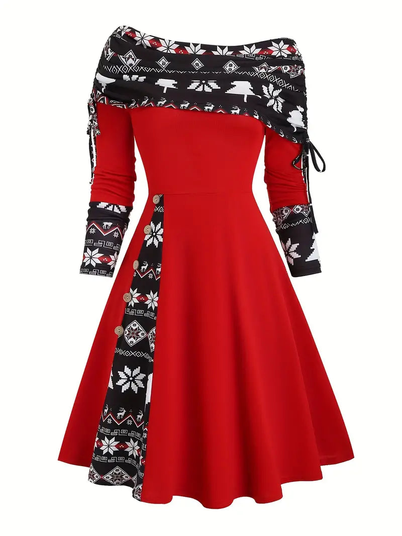 Robe Mere Noel Rouge et Noir