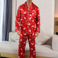 Ensemble Satin Pyjama Sapin de Noel Homme