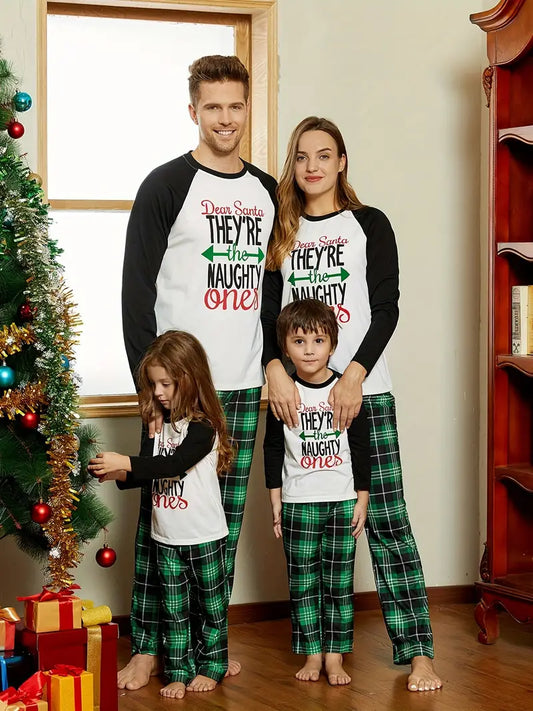 Pyjama Famille de Noel Motif Carreaux Vert