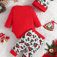 Ensemble Rennes de Noel Rouge Bébé