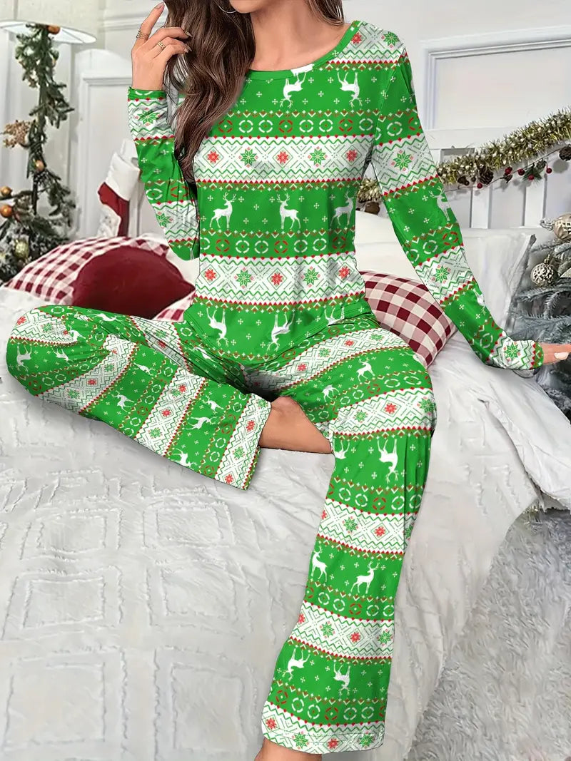 Pyjama Vert Chic de Noel Femme