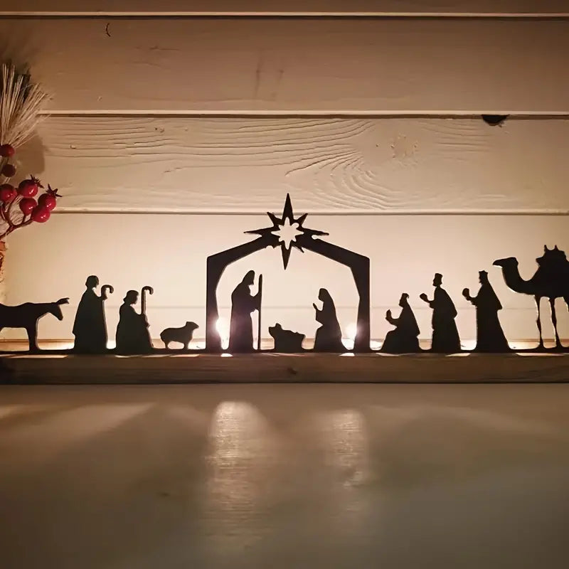 Crèche de Noel en Métal Rustique