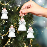 Ange de Noël en Bois Pour Sapin (lot de 12)
