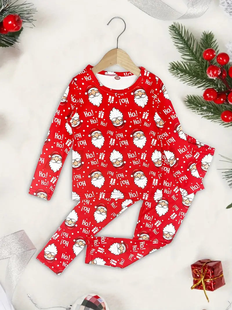 Beau Pyjama Rouge Papa Noel Enfants