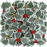 Décoration Fleur Noël Houx 9 pcs