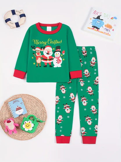 Pyjama Motif Pere Noel Vert Enfant