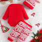 Ensemble Rennes de Noel Rouge Bébé